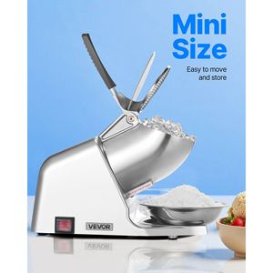 Máquina Eléctrica para Picar Hielo de 2 Cuchillas, 143 lb por Hora, Máquina para Hacer Hielo Raspado de Acero Inoxidable con Tapa para Recipiente, Máquina para Hacer Conos de Nieve - Product Image 3