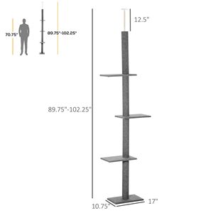 Centro Attività per Gatti Naturale, Torre Rampicante per Gatti da Terra a Soffitto con Posti di Tiraggio in Sisal per Gattini - Product Image 2
