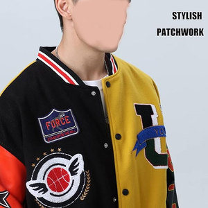 Unisex Double Breasted Varsity Letterman Bomber <b>Jacket</b> Y2K Embroidered Vintage Streetwear Casual Baseball Hip Hop Style - Product Image 5