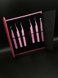 Juego de Pinzas para Pestañas de 5 Piezas con Estuche Magnético, Marca Privada, Las Mejores Herramientas para Pestañas, Pinzas para Extensión de Pestañas - Product Image 3