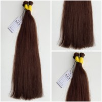 Precio al por mayor extensiones de cabello a granel color oscuro 100% cabello virgen vietnamita de alta calidad