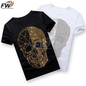 T-shirt graphique vintage délavé à l'acide avec strass personnalisés pour homme, 100 % coton tricoté, coupe ample imprimée - Product Image 2
