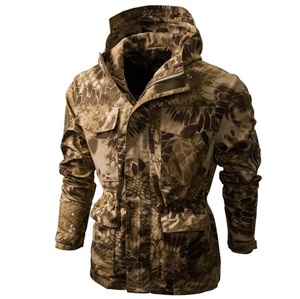 Men Camouflage Printed Soft Shell Hooded <b>Jacket</b> Windproof Winter Hunting Full Sleeve Polyester Lining Bottomland <b>Camo</b> <b>Jackets</b> - Product Image 2