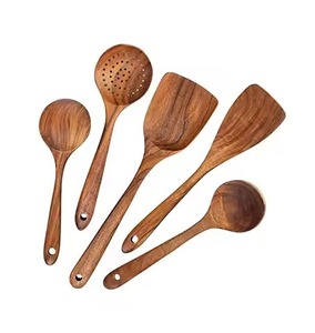 Cuillère de service en bois naturelle, cuillère de cuisine écologique, fabriquée à la main pour servir les aliments, idéale pour la cuisine à domicile, outil de cuisine - Product Image 3
