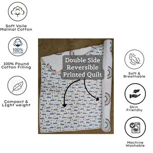 Premium Artisan Designed Baby Quilt Floral Printed Indian Block Super Soft Pure Cotton Hypoallergenic Skin Friendly Sustainable - Product Image 4