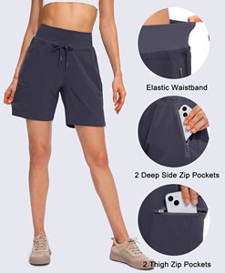 Shorts de sport modernes pour femmes, anti-UV, pour la randonnée, les activités de plein air, le jeu et la course, unis. - Product Image 4