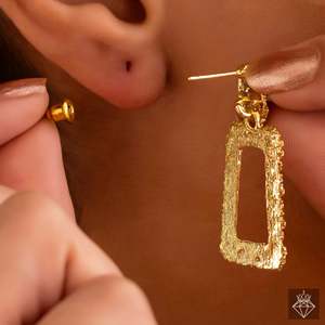 Pendientes colgantes cónicos dorados antideslustre PRAO, colgantes de moda - Product Image 2