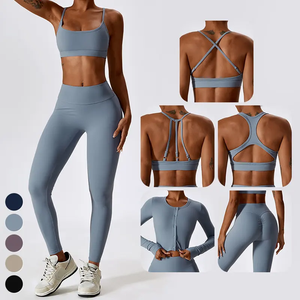 Women Yoga Set Sports Bra and Leggings Quick Dry Breathable High Support Fitness Activewear - Product Image 6