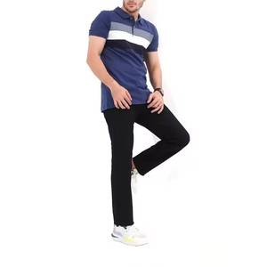 Polo pour homme 100% coton, T-shirt à manches courtes avec col rabattu et petite broderie - Product Image 5