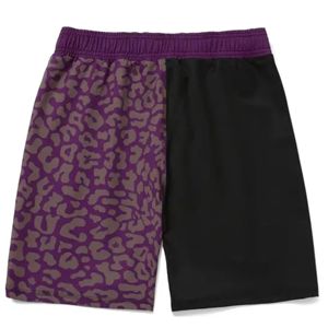 Shorts MMA pour hommes, impression par sublimation, noir, violet, motif léopard, évacuation de l'humidité, séchage rapide, polyester, vêtements de sport de combat - Product Image 4