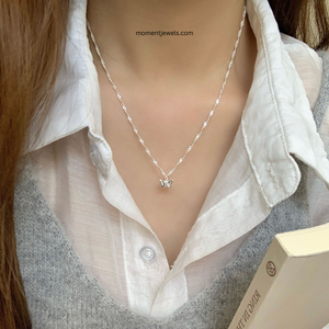 Collier pendentif papillon en argent sterling 925, chaîne torsadée, bijoux en zircon pour femmes, cadeau d'anniversaire de mariage - Product Image 5