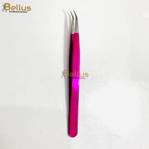 Pinzas para Pestañas Bellus International, Color Rosa Oscuro, Punta Plateada, Fibra Suave, Pieza Única, Acero Inoxidable, Finas, Duraderas, Logotipo Personalizado OEM - Product Image 5