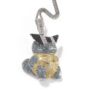 Tishya Diamond 4Ct Round Cut Real Moissanite Squirrel Pendant 14k Yellow Gold Plated Sterling <b>Silver</b> Women's - Product Image 1