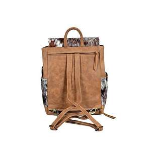 กระเป๋าเป้หนังแท้สไตล์โบฮีเมียนตะวันตก ปิดด้วยซิป สำหรับผู้ชาย ผู้หญิง ฤดูร้อน ฤดูใบไม้ร่วง ฤดูหนาว เหมาะสำหรับการเดินทาง ผลิตในอินเดีย ลายหนังสัตว์แท้ - Product Image 3