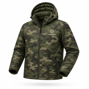 Men's Woodland Camouflage Hooded Puffer <b>Jacket</b> <b>Waterproof</b> Windproof Thermal Insulated <b>Winter</b> Outdoor Hiking Hunting Full Zip - Product Image 1