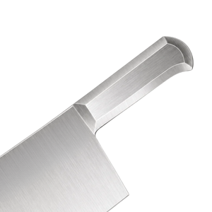 Cuchillo de Carnicero de Alta Resistencia con Mango de Metal Plateado y Hoja Ancha Redondeada para Cortar Carne - Product Image 5