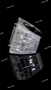 Anillo de Plata 925 con Moissanita Cuadrada en Racimo, Anillo de Lujo para Hombre, Joyería Brillante y Atrevida - Product Image 4