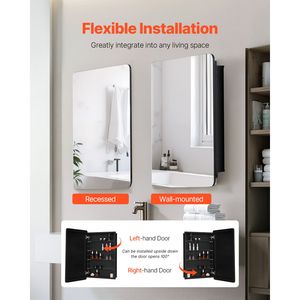 Mobile da Bagno 20x30 con Struttura in Alluminio, Armadietto Portamedicinali con 4 Ripiani e Specchio - Product Image 5