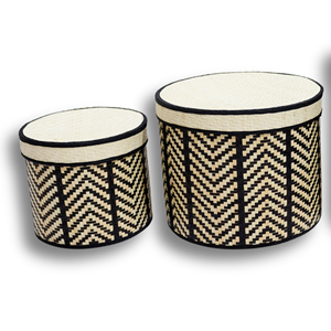 Cesta de hoja de palma hecha a mano ecológica, artesanías naturales para organización decorativa de cocina - Product Image 4