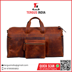 Bolsa de Viaje Grande de Cuero Genuino, Bolsa de Fin de Semana con Logotipo Personalizado - Product Image 2
