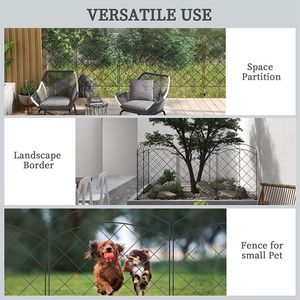 Recinzione Metallica a 4 Pannelli con Design Circolare, Facile Montaggio, Recinzioni in PVC per Giardino, Aiuole e Campi Sportivi - Product Image 6