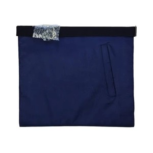 Delantal Masónico Azul de Ex-Maestro Masón con Emblema de Corona Bordado en Terciopelo Plateado Hecho a Mano, Estilo Étnico, Fabricante de Todos los Pedidos - Product Image 5