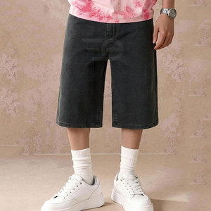 Men <b>Jeans</b> Jorts Loose Fit Casual Streetwear Summer Breathable Straight Leg Durable <b>Work</b> Outdoor Fashion Style Summer Wear - Product Image 2