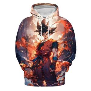 Sudadera con Capucha Estilo Saiyan Inspirada en el Anime de Goku, Sudadera Holgada con Estampado Gráfico, Ropa Urbana de Invierno, Material Premium - Product Image 2