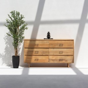 Cómoda de Madera con 6 Cajones Vandana Vesta Nimbus, Mueble de Almacenamiento Moderno para Dormitorio de Madera Sólida - Product Image 1