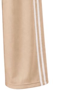 Pantalones Deportivos Anchos Color Beige Arena con Franjas Laterales Blancas para Mujer, Corte Holgado Informal, Cintura Elástica, Estilo Urbano - Product Image 4