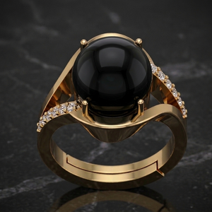 Black Onyx Oval <b>Ring</b> US 6 CZ 925 Sterling Silver 18K Gold Plated Classic <b>Statement</b> <b>Ring</b> Stylish Jewelry Gift - Product Image 3