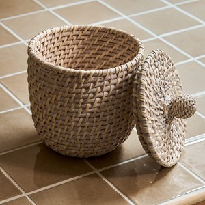 Boîtes en rotin bohème faites à la main pour le rangement à domicile, prix le plus bas, panier avec couvercle et autres contenants - Product Image 5