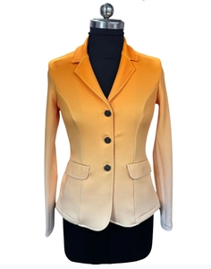 Abrigo de Caza Personalizado para Mujer, para Montar a Caballo |   Elegante Chaqueta de Sublimación Naranja para Espectáculos |   Chaqueta para Competición Ecuestre - Product Image 1