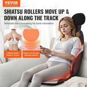 Massaggiatore a 2 gruppi Shiatsu per la schiena per calore 5 modalità di vibrazione con sollievo dalla fatica per ufficio casa sedia da ufficio con cuscino per massaggio con vibrazione a 2 posti - Product Image 2