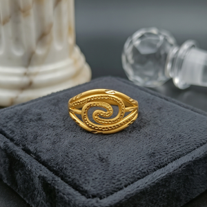DIVYORO แหวนเซอร์เพนทีนทองแดงและทองเหลืองชุบทองคลาสสิกสำหรับผู้หญิง - Product Image 2