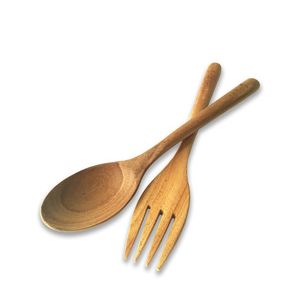 Cuillère et fourchette à salade en bois d'acacia naturel, écologiques, compatibles lave-vaisselle, style américain, ustensile de cuisine en bois, cuillère à soupe pour la maison - Product Image 4