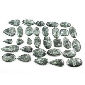 Pierres précieuses en seraphinite naturelle en forme de flocons d'argent, cabochons pour la fabrication de bijoux, pierres précieuses d'origine éthique, énergie de guérison des chakras - Product Image 4