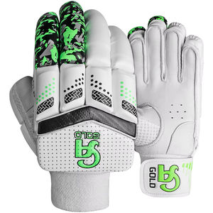 ถุงมือตีคริกเก็ตหนังแท้แบบมืออาชีพ ปรับแต่งได้ พร้อมอุปกรณ์ป้องกันนิ้วมือ จับกระชับ แข็งแรง ออกแบบมาเพื่อการเล่นในแมตช์ ใช้ได้ทั้งมือซ้ายและขวา - Product Image 1