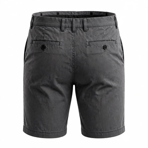 Shorts Bermuda Homme Gris Foncé Taille Mi-Haute Élastique Décontracté Couleur Unie Tricoté Imperméable Polyester/Coton avec Poches - Product Image 4
