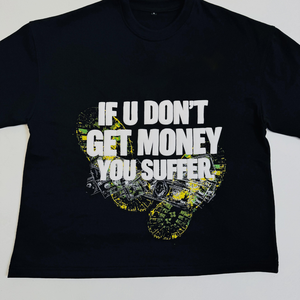 Camiseta Negra para Hombre Five B con Estampado de Dinero, Estilo Urbano, Manga Corta, Cuello Redondo, Corte Regular, Jersey de Algodón - Product Image 6