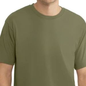 T-shirt vierge en coton doux pour homme, col rond décontracté, fabrication sur mesure, fourniture directe usine - Product Image 3