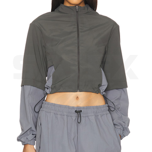 Chaqueta Cortavientos de Nailon Ligera de Alta Calidad con Logotipo Personalizado en Color Sólido Contrastante para Hombre y Mujer - Product Image 2