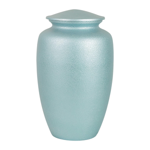 Aluminum Cremation Urn Adult Ashes <b>Memorial</b> <b>Keepsake</b> Vessel Matte Blue Color American Style - Product Image 1