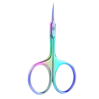 Ciseaux à cuticules professionnels de style russe, logo personnalisé, pointe incurvée extra fine, coupe-peaux mortes en acier inoxydable pour nail art
