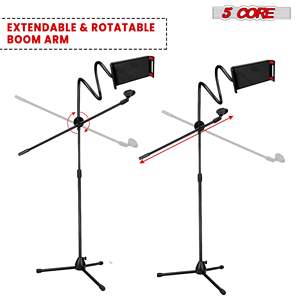 Supporto per microfono per telefono con supporto per Tablet treppiede pieghevole regolabile, due clip per microfono, borsa per cantare feste in Studio Karaoke-MS - Product Image 4