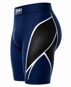 Custom Men <b>Compression</b> Shorts Blue Quick Dry Stretch Sports Gym Running Training Base Layer Tights OEM Private Label Manufacture - Product Image 3