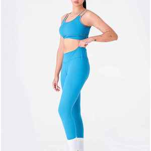 Conjunto de Yoga para Mujer al por Mayor, Personalizado, Ecológico, Transpirable, Cintura Elástica, 2 Piezas, Spandex/Nylon, Secado Rápido, Alta Calidad - Product Image 4