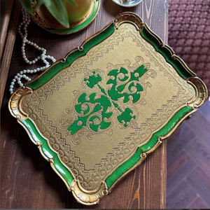 Plateau décoratif multifonctionnel moderne en aluminium antique, forme rectangulaire, finition brillante, plaqué argent, pour la maison - Product Image 6