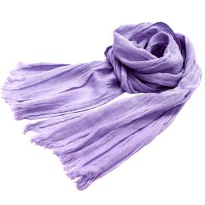 [Wholesale Products] Osaka Japan UV Protect Cotton <b>Scarf</b> 100% Cotton 22cm*178cm Cotton <b>Scarves</b> Breathable Light Low MOQ Purple - Product Image 1