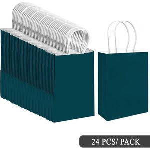 30 sacchetti regalo di medie dimensioni verde-blu con manici, 11"x5"x8", utilizzabili per molteplici scopi (dimensione media) - Product Image 3